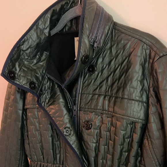 Ali Ro Jackets & Coats Ali Ro Dark Green Quilted Rain Jacket Poshmark